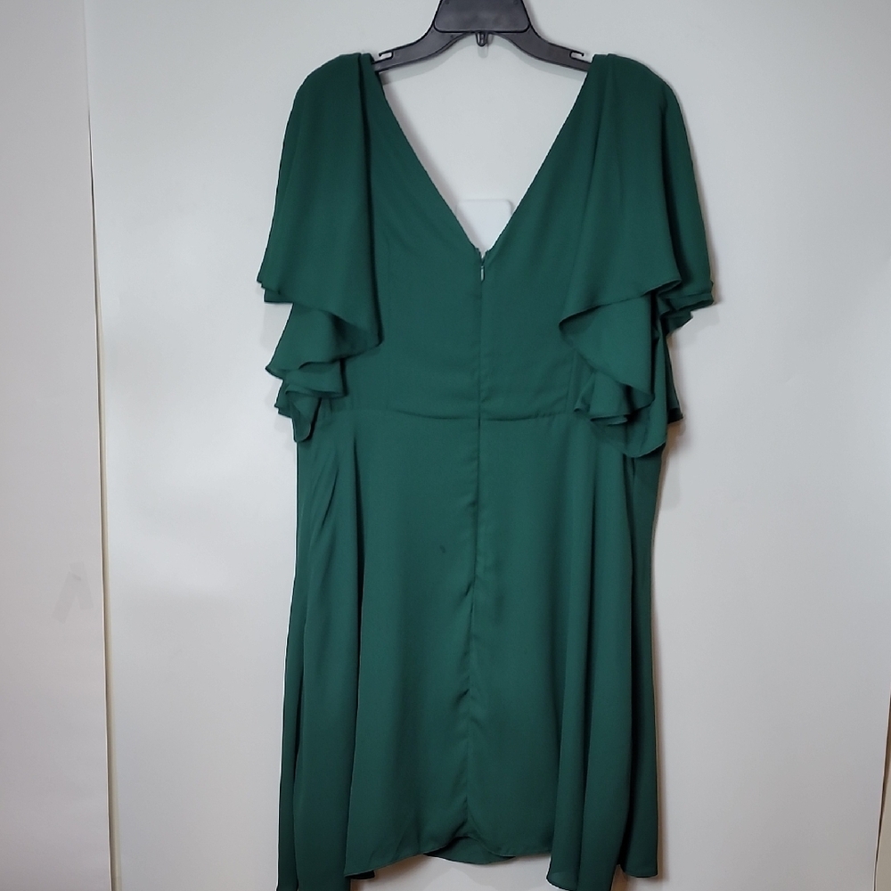 SHEIN Green Mini Sundress with Ruffled Flutter Sleeves - Picture 9 of 12